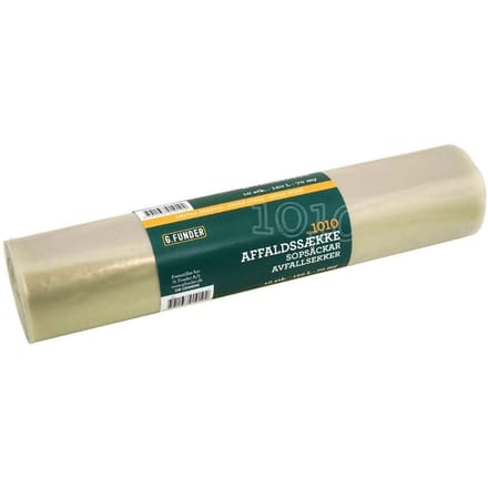 G.Funder Clear garbage bags 120 liters 10 bags per roll - extra heavy duty quality