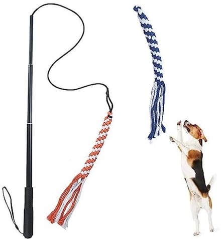 Flirt Pole voor honden - Uitschuifbare Interactieve Teaser Stok voor Honden met Kauwtouw