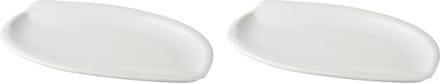 Palmer - Bord - White Delight - 28 x 19 cm - Wit - Porselein - Bordenset - 2 stuks
