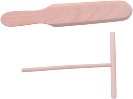 Pannenkoek Bakset - Crêpe Gereedschap - Bakken en Bereiden - Houten Constructie - 24.5 cm - Khaki