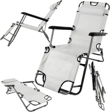 Strandstoel opvouwbaar - grijs - 85 x 60 cm - tot 120 kg
