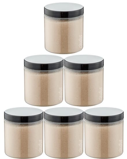 Scrubzout Amandel - 300 gram - Pot met zwarte deksel - set van 6 stuks - Hydraterende Lichaamsscrub
