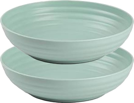 Plasticforte Rond bord/camping - 8x - diep bord - D22 cm - mintgroen - kunststof - onbreekbaar