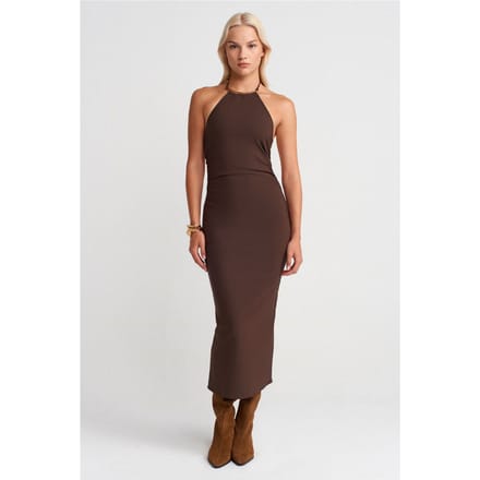 Halternekk Bodycon Midi-jurk