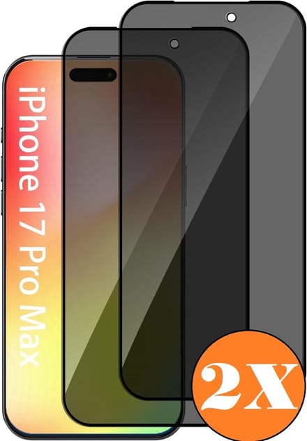 Screen Protector Geschikt voor iPhone 17 Pro Max screenprotector Privacy - 2 Stuks - Full screen protector tempered glass - gehard glas voor Geschikt voor iPhone 17 Pro Max