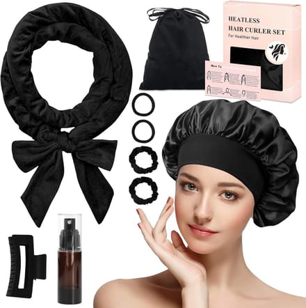 Krulspelden set - Zachte krullers - Haar krullen - Zonder hitte - 9 stuks - Zwart