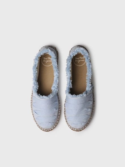 Platte espadrilles voor dames van katoen canvas | ROSE-DH