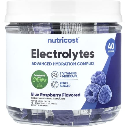 Électrolyte, Complexe d'hydratation avancée, Framboise bleue, 40 sachets sticks, 4G (0.14Oz) Chaque