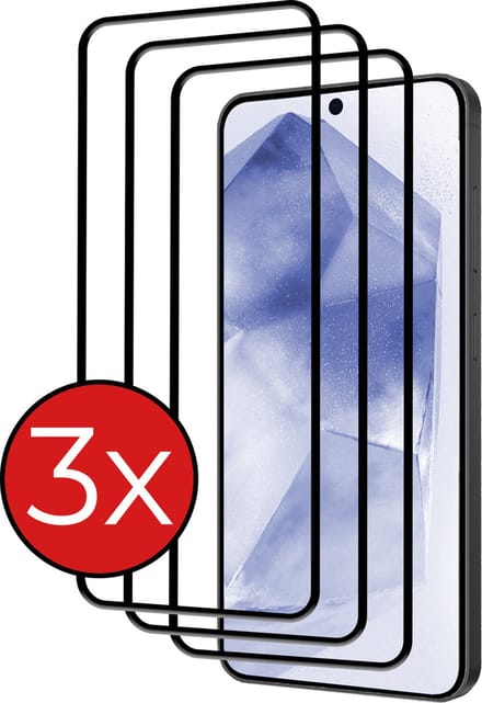 Screenprotector - 3 Stuks - Geschikt voor Samsung Galaxy A55 - Full Cover - Beschermglas - Gehard Glas - Tempered Glass - Screen Protector