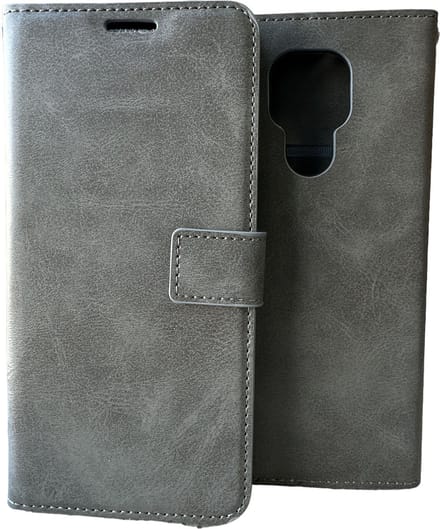 Portemonnee Book Case Hoesje Geschikt voor: Motorola Moto E7 grijs