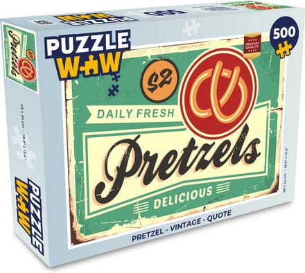 Puzzel Pretzel - Vintage - Quote - Legpuzzel - Puzzel 500 stukjes