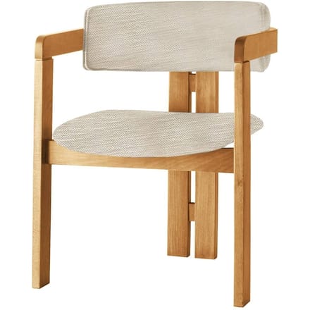 Asir - Stoel - Lichtgrijs, Eik - 100% HOUT, LINNENSTOF / MULTIPLEX - 58 x 76 x 49 cm