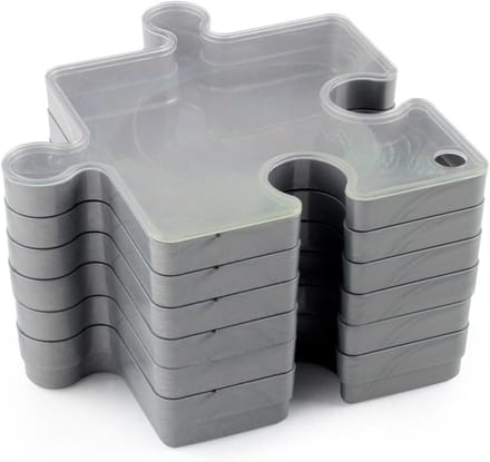 Puzzel Organizer - Sorteerbakjes Puzzel - Puzzelstukjes Sorteren - Stapelbaar Ontwerp - 6 Bakjes - Grijs
