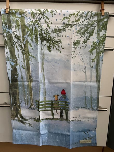Alex Clark Theedoek Kerst In the Woods ~ In het bos winter/kerst