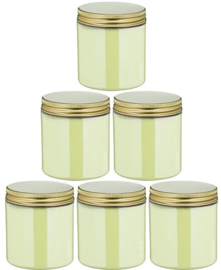 Scrubzout Fresh Ginger - 300 gram - Pot met gouden deksel - set van 6 stuks - Hydraterende Lichaamsscrub