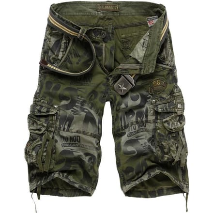 Vêtements de travail amples et décontractés pour hommes, Shorts de Camouflage, pantalons multi-poches à cinq points 5XL vert