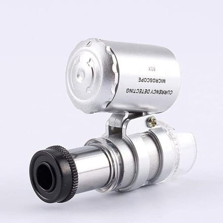 Allecto - Mini Metal Microscope - 60X Vergrootglas - Handzaam en