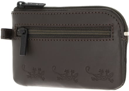oxmox Leren sleutelgeval Leather Keyholder Lizard Embossed Brown donkerbruin