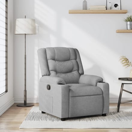 Vidaxl Fauteuil Slaapbank, Lichtgrijs, Gestoffeerd met Stof