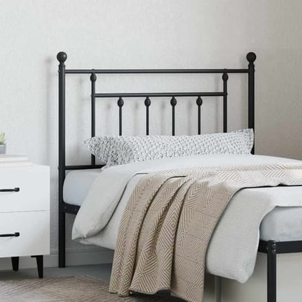 vidaXL - Vervangend - hoofdbord - 90 - cm - metaal - zwart