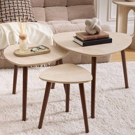 Eazy Living Bijzettafel Set Yael Travertinlook