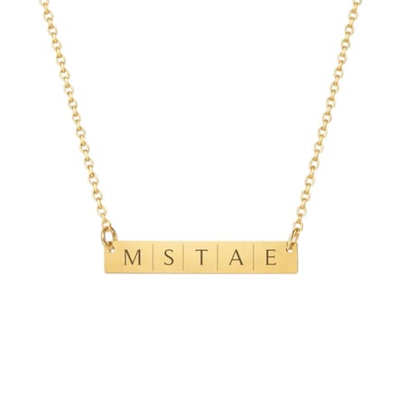 Dames Ketting met Initialen Bar Goud