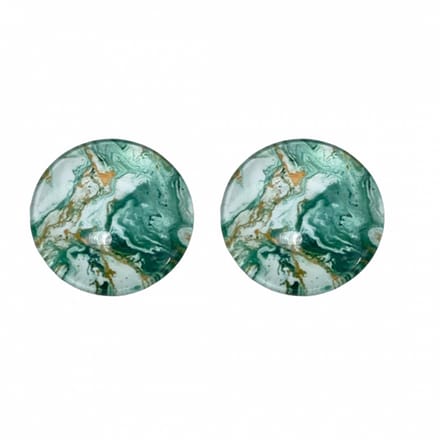 Clip oorbellen groen 2 cm