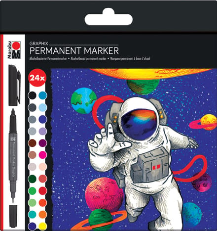Marabu Graphix permanente marker Multi kleuren 24 stuk(s)