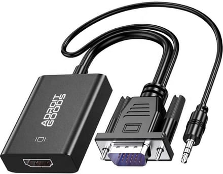 AdroitGoods VGA (D-Sub) naar HDMI 1.4 kabel - 25 cm - Zwart