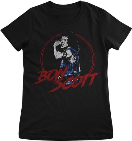 AC/DC Dames- Bon Scott -Live Girly T-shirt PS-5-BSCT001-H94-9