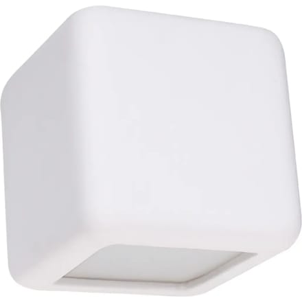 Wandlamp NESTA - Sollux Lighting - IP20 - Wit keramiek behuizing - 14 x 14 x 14 cm - 1xE27 LED, exclusief lichtbron - Max. 15 W - Moderne wandlamp voor gang, hal en woonkamer