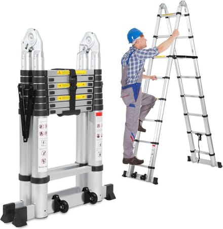 ApexArte® Telescoopladder Aluminium - Vouwladder