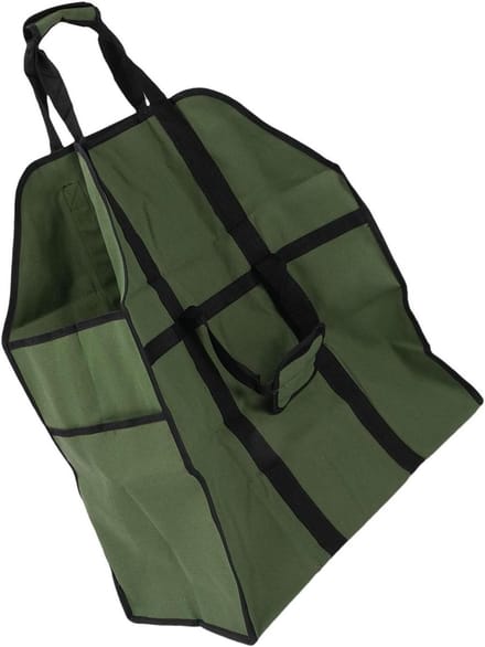 Brandhout Opbergtas - Houtdrager Canvas - Kamperen en BBQ - Zware Canvas Constructie - 785 Gram - Bruin