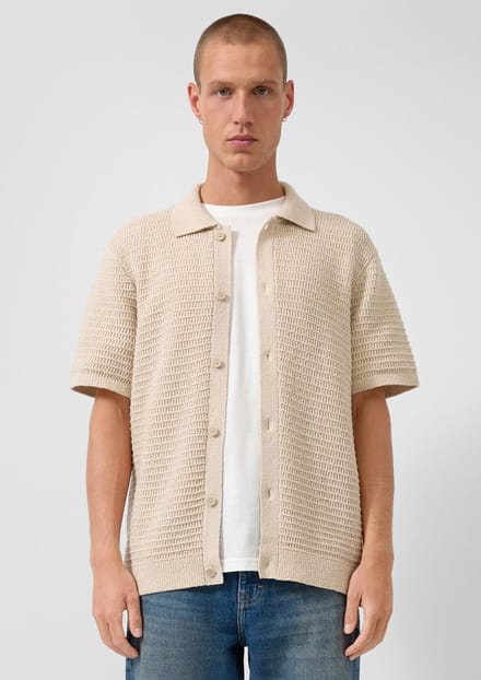 Gehaakte textuur brei pull QS Relaxed Fit
