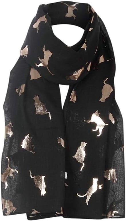 Dames Sjaal - Chiffon Sjaal - Mode Accessoire - Uniek Kattenprint - 180x70 cm - Graffiti Stijl
