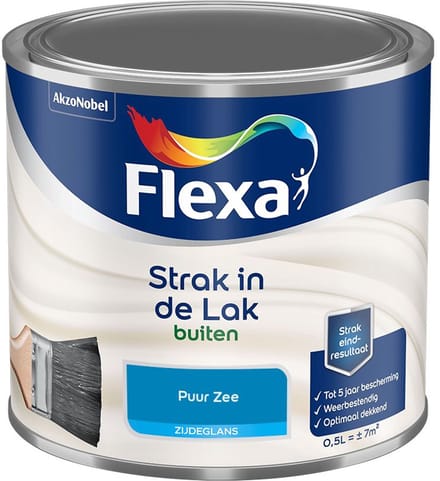 Flexa - Strak In De Lak Buitenlak Zijdeglans - Puur Zee - Mengverf - 500 Ml