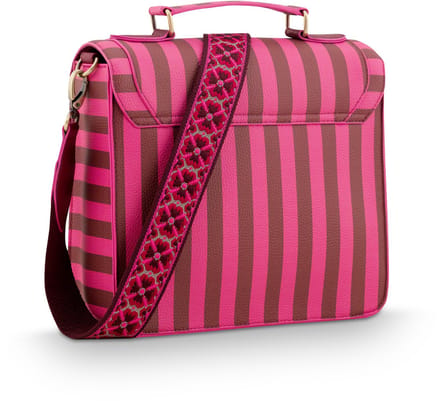 Pip Studio - Frances Crossbody tas dames - Schoudertas - Roze - Gestreept - 25x9x21.5cm