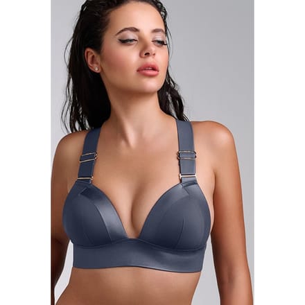 Marlies Dekkers Cache Coeur Steel Grey Bralette Bikini Top Größe: M | Bikinis Outlet | Damen | Grau