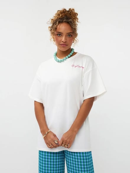 Ydence T-shirt Ducks Tops & T-shirts Dames - Shirt - Wit - Maat S