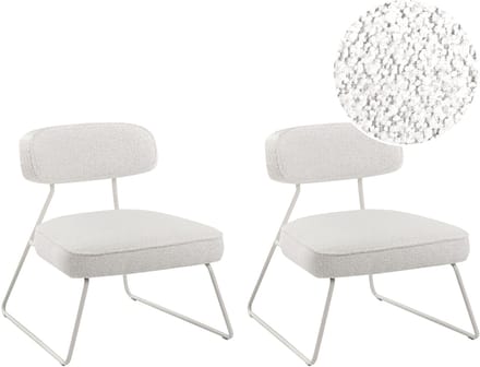 FROVI - Set van 2 fauteuils - Gebroken wit - Polyester