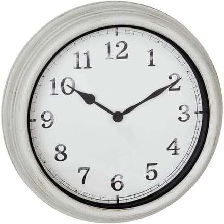 TFA Dostmann 60.3067.02 Outdoorhorloge Kwarts 38 cm x 63 mm Wit Spatwaterdicht, Groot display