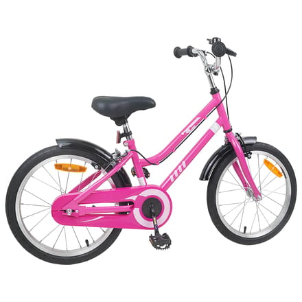 vidaXL - Kinderfiets - 18 - Inch - voor - 5-7 - jaar - oud - Roze - Zwart
