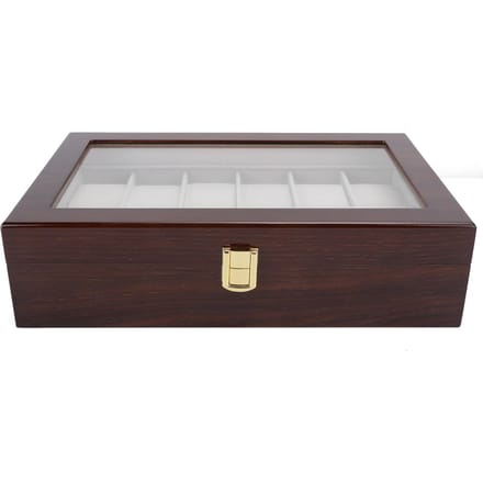 Boîte de rangement en bois à 12 compartiments pour montres-bracelets gray