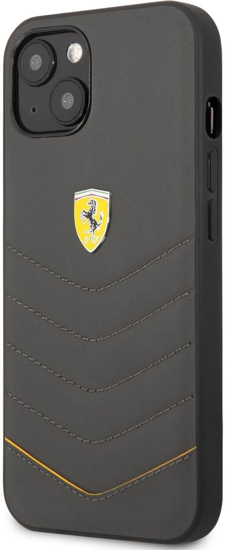 Ferrari Leather Quilted Back Case - Geschikt voor Apple iPhone 13 (6.1") - Grijs