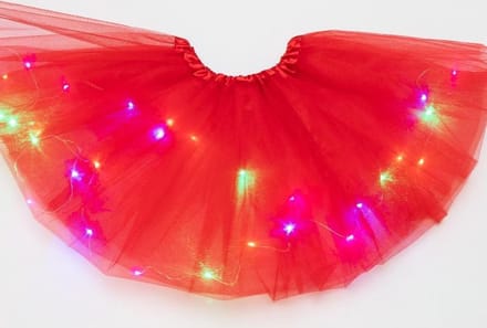 Lichtgevend LED - Rokje - Tutu - Volwassen - Rood - Met Gekleurde RGB Verlichting