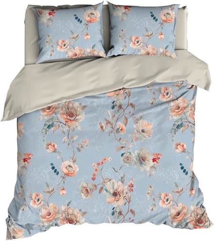 Satin d'Or Charlotte Dekbedovertrek - Lits-jumeaux - 240x200/220 cm - Blue