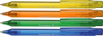 Schneider balpen - Fave - 4 stuks op blister - penpunt M - S-73040