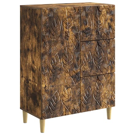 vidaXL - Dressoir - Gerookt - eiken - 66 - x - 34,5 - x - 90 - cm - Bewerkt - hout