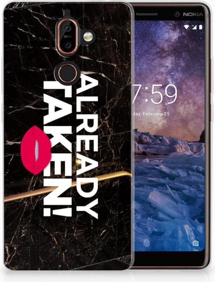Nokia 7 Plus Siliconen hoesje met naam Already Taken Black