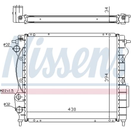 Radiator, motorkoeling NISSENS 63968A